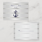 Ancre Blu Nautique Marine Argent What Place Cartes (Devant / Derrière)