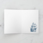 Ancre Carte de voeux nautique Cadeau Marine bleu b (Intérieur)