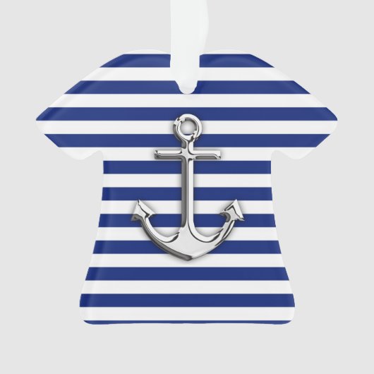 Ancre Chrome sur les rayures de marine Imprimer (devant)