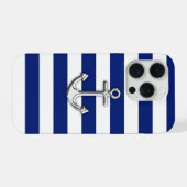 Ancre Chrome sur Rayures Nuit (Verso Horizontal)