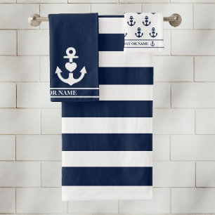 Ancre Coeur Nautique Personnalisée Marine Blancs