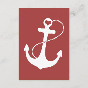 Ancre Coeur Rouge Mariage Nautique RSVP