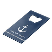 Ancre corde nom du bateau-frontière bleu foncé (Devant Angle)