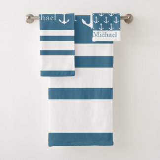 Ancre Côtière Nautique Bleu Bleu Blancs Nom