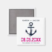 Ancre Croisière Bateau Mariage Favoriser Magnets (Recto/Verso)