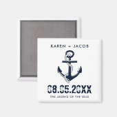 Ancre Croisière Bateau Mariage Favoriser Magnets (Recto/Verso)
