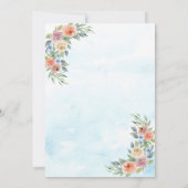 Ancre d'aquarelle et Fleurs Invitation Wedding sho (Dos)