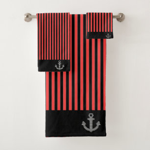 Ancre de bande noire rouge marine échouée