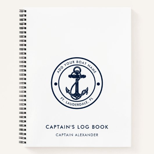Ancre de bateau et nom Journal de bord des capitai (Devant)