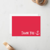 Ancre de bateau Merci Cartes de notes (Rouge) (Devant/Arrière en situation)