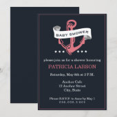 Ancre de corail marine Invitation Baby shower (Devant / Derrière)