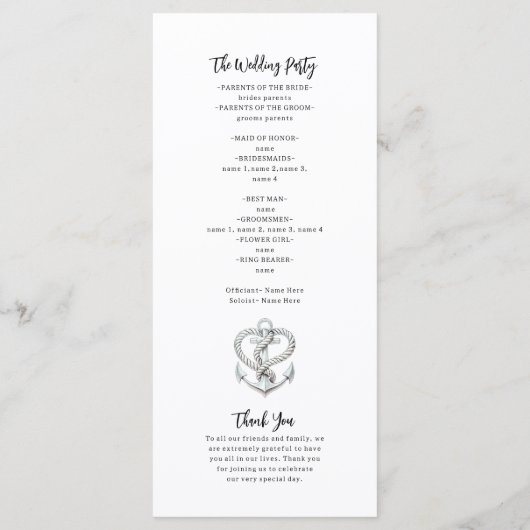 Ancre de cordes cardiaques nautiques Programme de  (Dos)