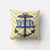 Ancre de la Marine M. Groom Zig Zag Motif Coussin (Recto)