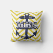 Ancre de la Marine Mme Bride Zig Zag Motif Coussin (Recto)