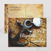 Ancre de l'amour carte postale RSVP (Devant / Derrière)