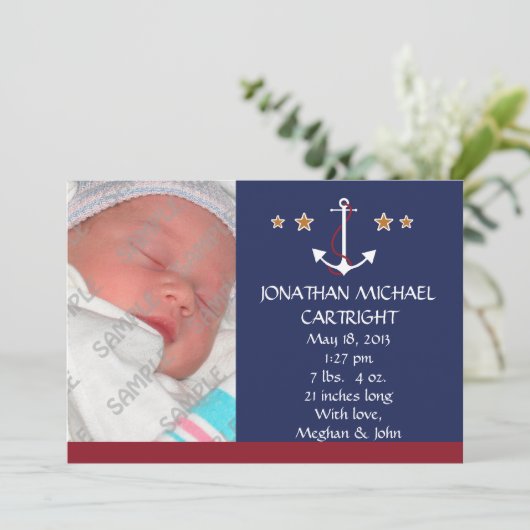 Ancre de livraison Nouveau Faire-part bébé (Debout devant)