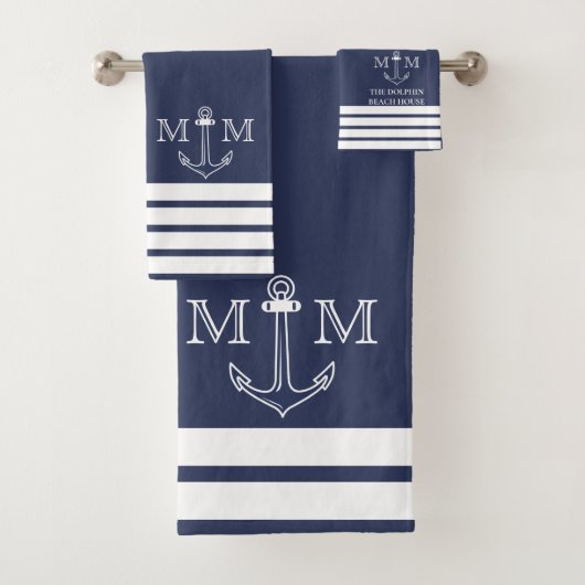 Ancre de marine nautique monogramme de nom de bain (En situation)