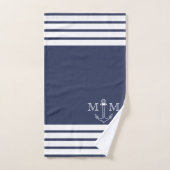 Ancre de marine nautique monogramme de nom de bain (Serviette à main)