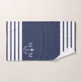 Ancre de marine nautique monogramme de nom de bain (Serviette à main)