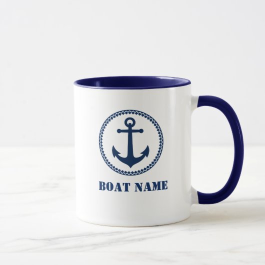 Ancre de mer Ajouter Nom du bateau Mug sa0a (Droite)