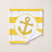 Ancre Design Jaune rayé (Gant de toilette)