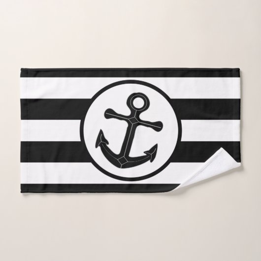 Ancre Design noir trié (Serviette à main)