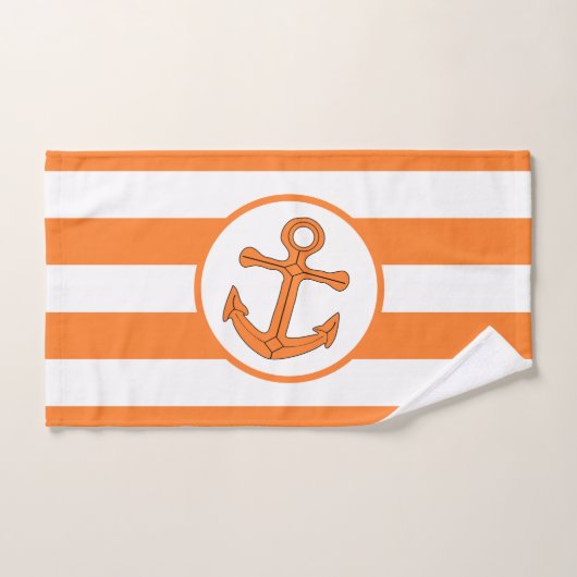 Ancre Design Orange Striped (Serviette à main)