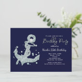 Ancre diamant nautique Invitations de fête d'anniv (Debout devant)