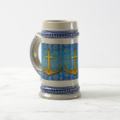 Ancre d'or Blue Cerulean Stein Mug (Devant gauche)
