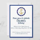Ancre d'or centrale Invitation d'anniversaire (Devant)