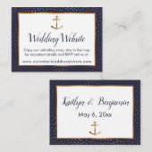 Ancre d'or Confetti sur les cartes du site Mariage (Devant / Derrière)