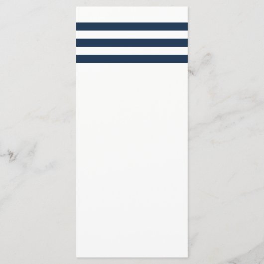 Ancre d'or Marine Stripes Menu Mariage nautique (Dos)