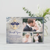 Ancre d'or Merci Mariage nautique photo (Debout devant)