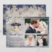 Ancre d'or Merci Mariage nautique photo (Devant / Derrière)