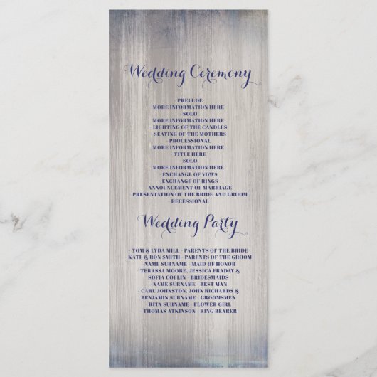 Ancre d'or Programmes de mariage nautique (Dos)