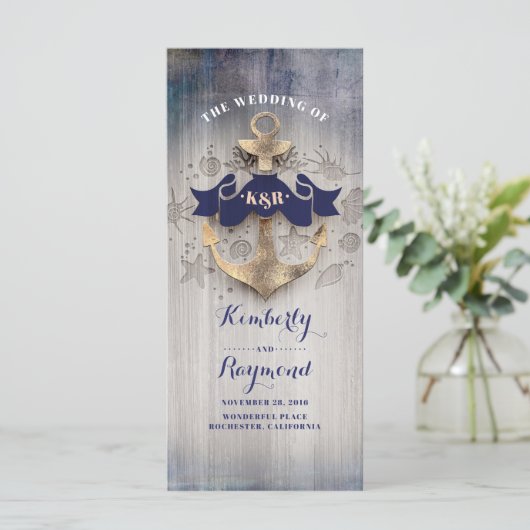 Ancre d'or Programmes de mariage nautique (Debout devant)