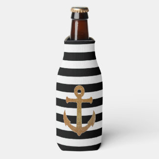 Ancre d'or sur Glacière de bouteille de stripes