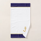 Ancre dorée et monogramme sur serviettes de bain b (Serviette à main)