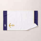 Ancre dorée et monogramme sur serviettes de bain b (Serviette à main)
