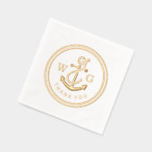 Ancre encadrée avec Merci initial Monogramme 2 (Gauche)