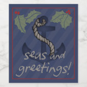 Ancre et Holly, Mer et Salutations Étiquette de vi (Étiquettes simples)