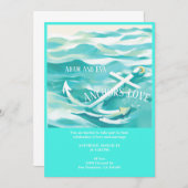 Ancre faire-part de mariage d'amour dans un marin (Devant / Derrière)