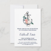 Ancre florale | Carte de réception de mariage d'ét (Devant)