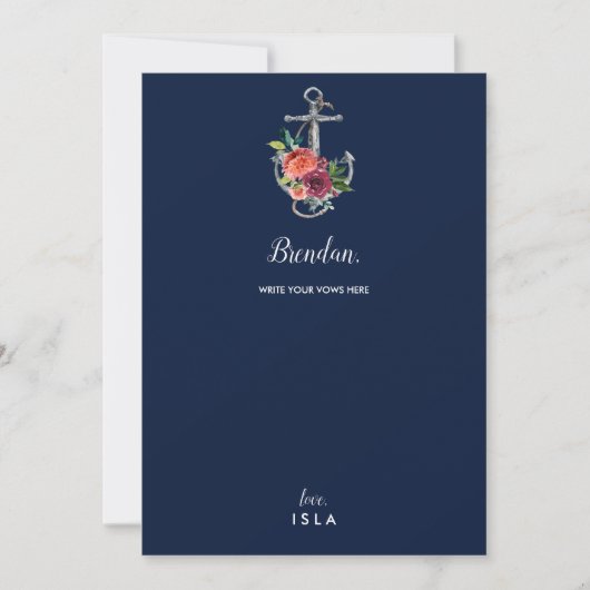 Ancre florale | Carte Vows Mariage d'automne de la (Devant)