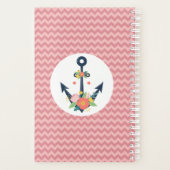 Ancre florale Foi nautique Marine et Coral Chevron (Dos)