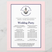 Ancre florale Mariage nautique Pink Navy programme (Dos)