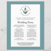 Ancre florale marine Programme de mariage bleu Tur (Dos)