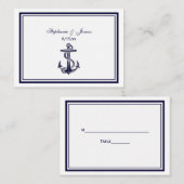 Ancre marine Bleu encadré 2 cartes d'escorte #2 (Devant / Derrière)