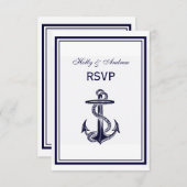 Ancre marine bleu encadré 2V RSVP (Devant / Derrière)