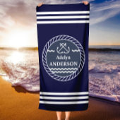 Ancre marine et corde Serviette de plage personnal
